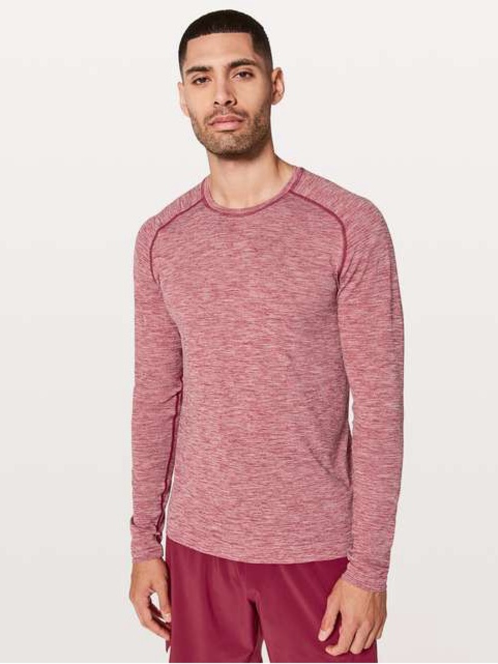 Lululemon Men’s Metal Vent Tech Surge Long Sleeve Size Small Caliente Red White